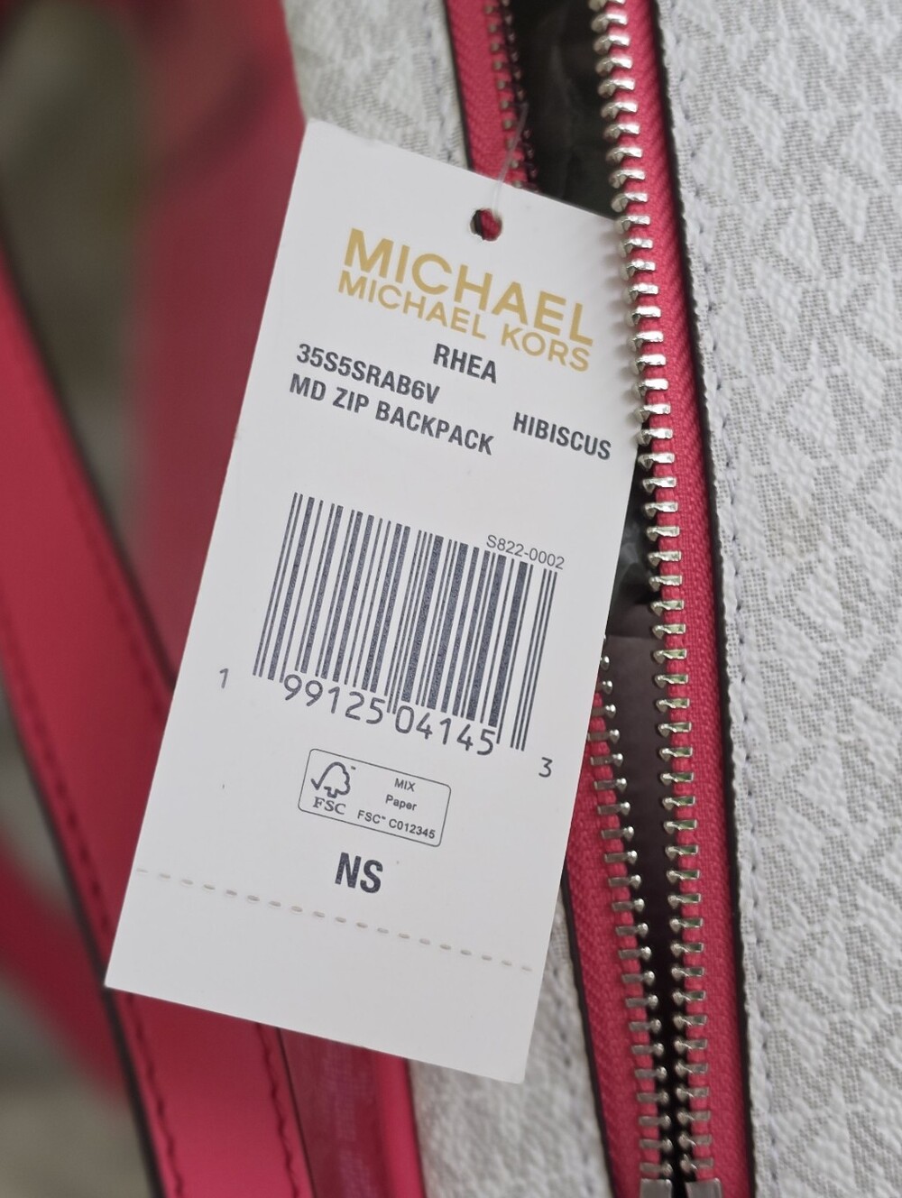 Michael Kors Rhea Medium Color-Block Logo PIink Backpack - Picture 7 of 9